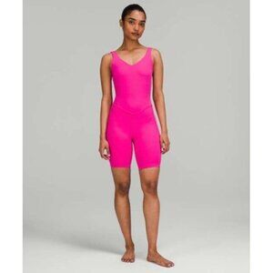 Lululemon Size 8 Align One Piece Sleeveless Romper 8" Sonic Pink EUC
